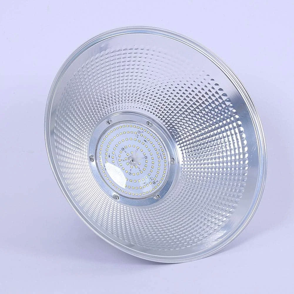 چراغ LED سقفی توکار نقره ای LED UFO، چراغ های سوله ای مرتفع دیمر پذیر فوق العاده باریک، چراغ گاراژ، پوشش زاویه پرتو لنز، لامپ صنعتی، چراغ روشنایی تجاری برای کارگاه، کارخانه، سالن، انبار، فروشگاه