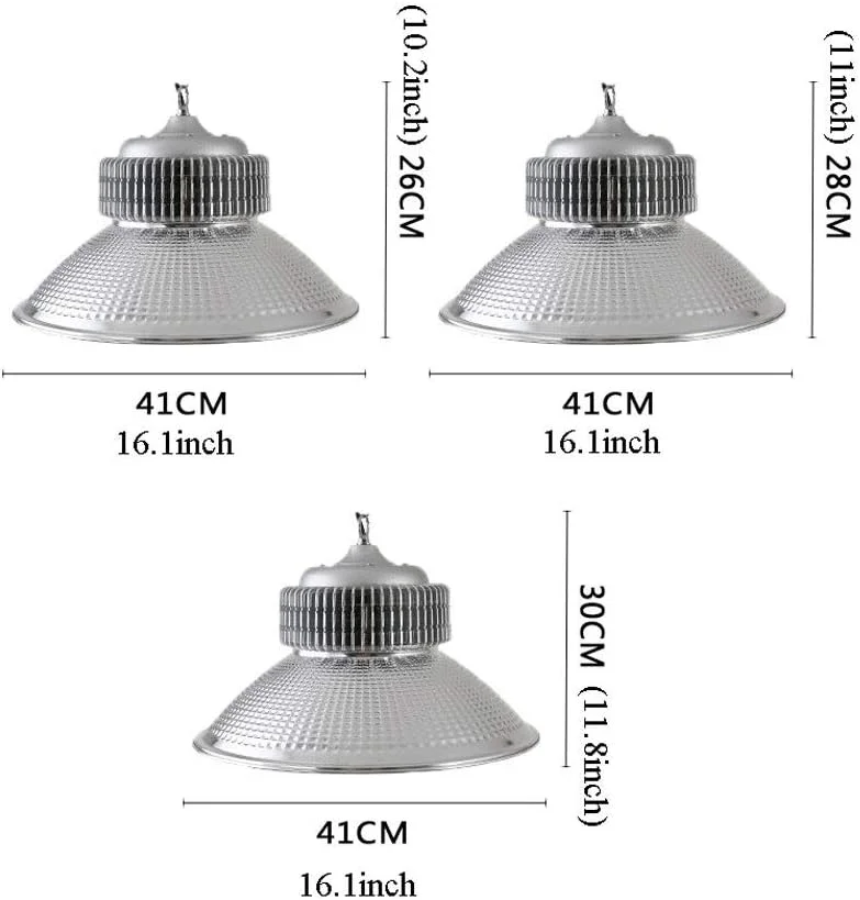 چراغ LED سقفی توکار نقره ای LED UFO، چراغ های سوله ای مرتفع دیمر پذیر فوق العاده باریک، چراغ گاراژ، پوشش زاویه پرتو لنز، لامپ صنعتی، چراغ روشنایی تجاری برای کارگاه، کارخانه، سالن، انبار، فروشگاه