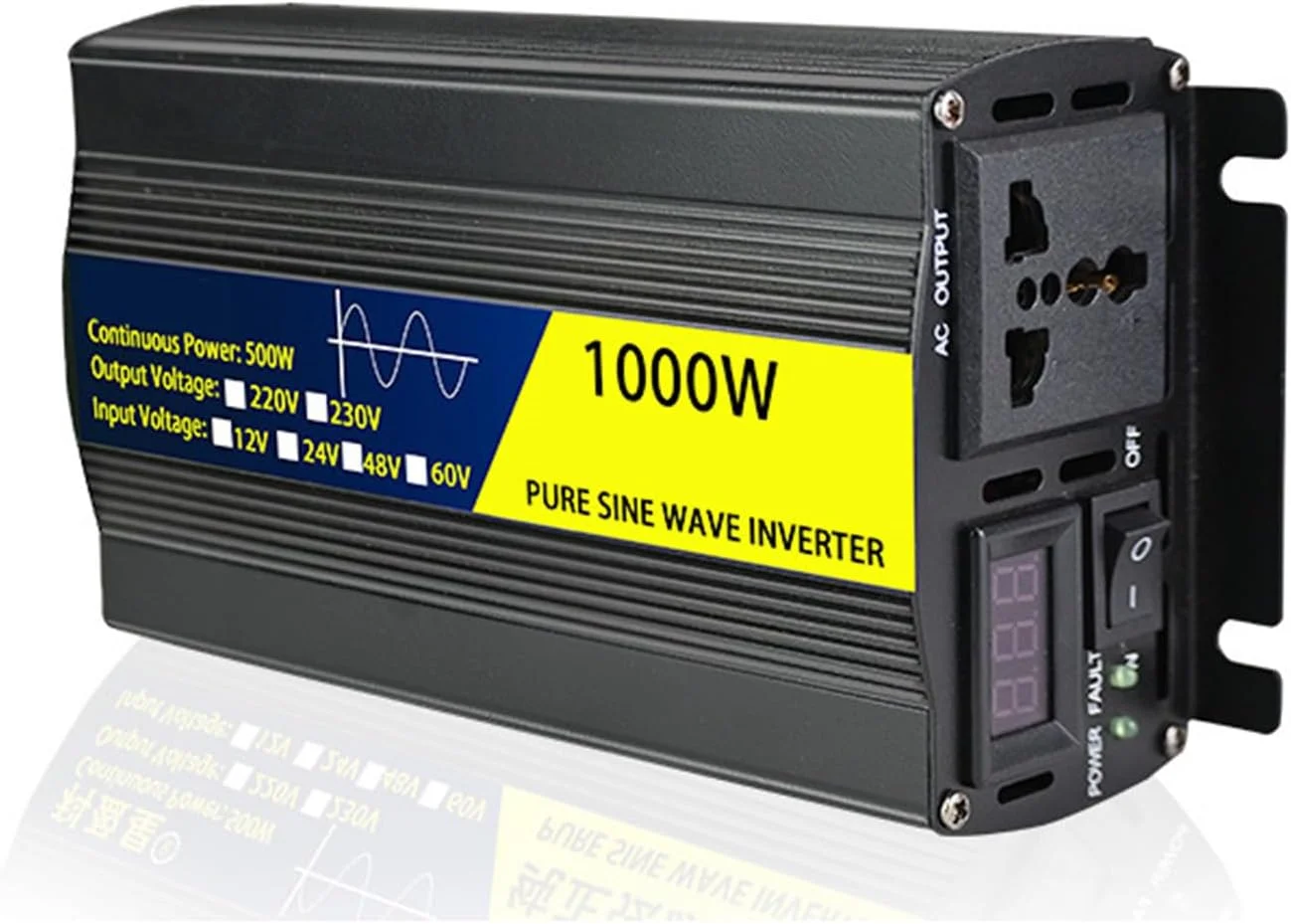 اینورتر موج سینوسی خالص OPSREY 12V 24V 48V 60V 220V 1000W 1600W 2000W 3000W 4000W اینورتر برق مبدل خودرو خانگی انرژی خورشیدی، 12V1000W