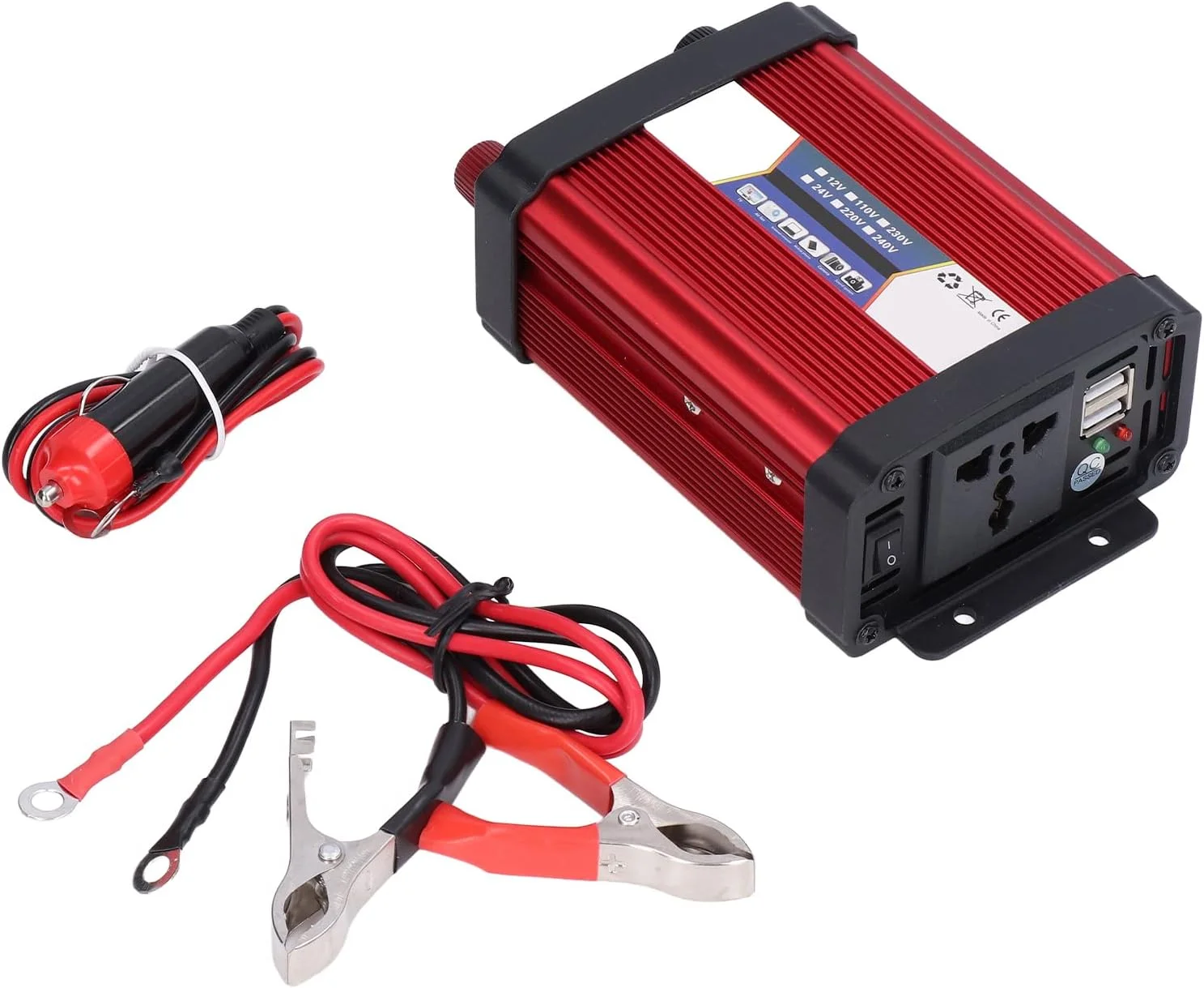 اینورتر خودرو نورنسی 1000 وات - مبدل برق موج سینوسی اصلاح شده با آداپتور شارژر USB برای وسایل نقلیه (12 ولت به 220 ولت)
