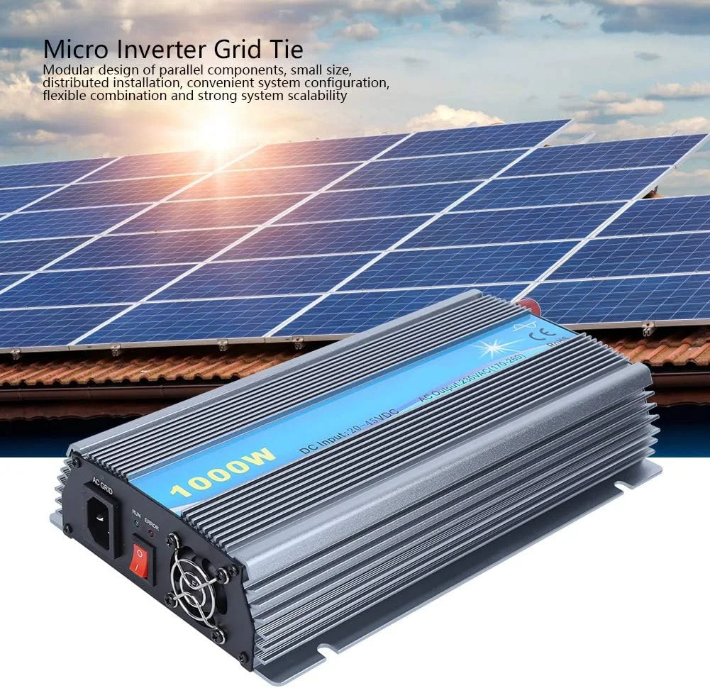 اینورتر سینوسی خالص، اینورتر برق متصل به شبکه خورشیدی میکرو سینوسی خالص PV 1000W ورودی 22-50V خروجی 230V مبدل اینورتر برق (UK)