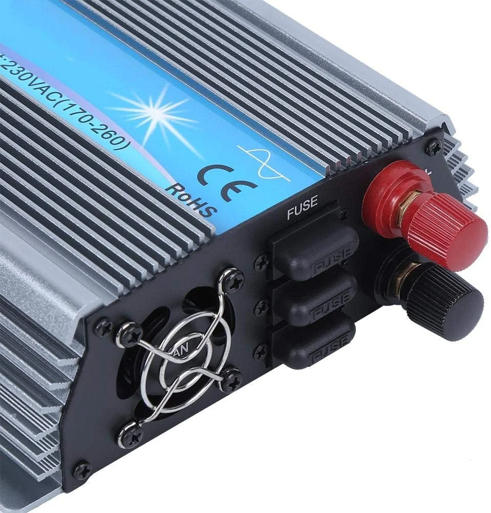 اینورتر سینوسی خالص، اینورتر برق متصل به شبکه خورشیدی میکرو سینوسی خالص PV 1000W ورودی 22-50V خروجی 230V مبدل اینورتر برق (UK)
