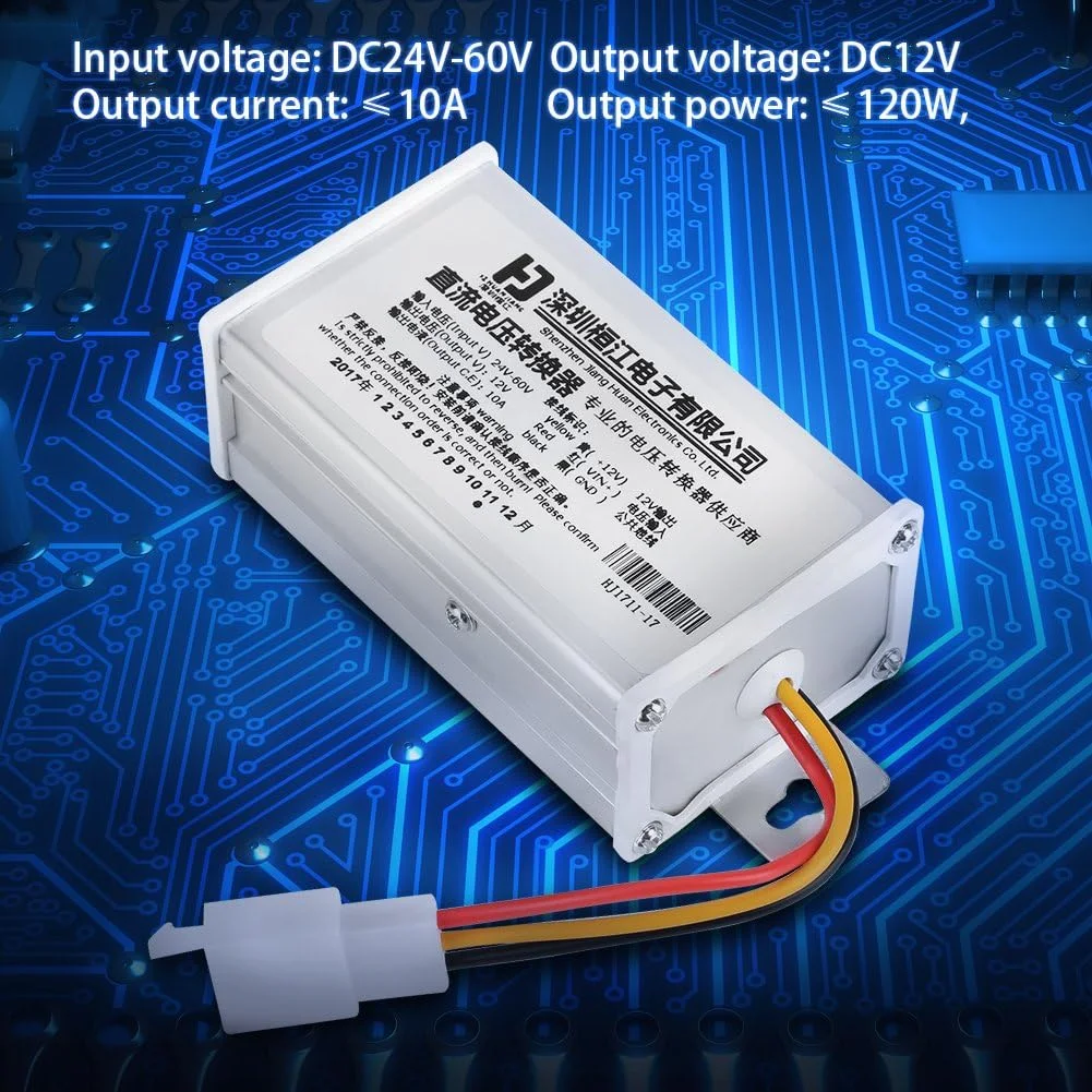مبدل کاهنده ولتاژ DC به DC والفرانت، ورودی 24V-60V، خروجی 12V -10 آمپر/ 120 وات، تنظیم کننده منبع تغذیه برای خودروهای برقی، کارتینگ، کلوپ کار، اسکوتر، دوچرخه و غیره مبدل کاهنده ولتاژ DC به DC والفرانت، ورودی 24V-60V، خروجی 12V -10 آمپر/ 120 وات، تنظیم کننده منبع تغذیه برای خودروهای برقی، کارتینگ، کلوپ کار، اسکوتر، دوچرخه و غیره