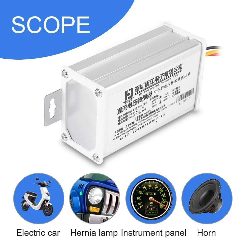 اینورتر اسکوتر + آداپتور مبدل ترانسفورماتور برای اسکوتر برقی ورودی DC 24V-60V خروجی 12V 10A/ 120W تنظیم کننده منبع تغذیه اینورتر اسکوتر + آداپتور مبدل ترانسفورماتور برای اسکوتر برقی ورودی DC 24V-60V خروجی 12V 10A/ 120W تنظیم کننده منبع تغذیه
