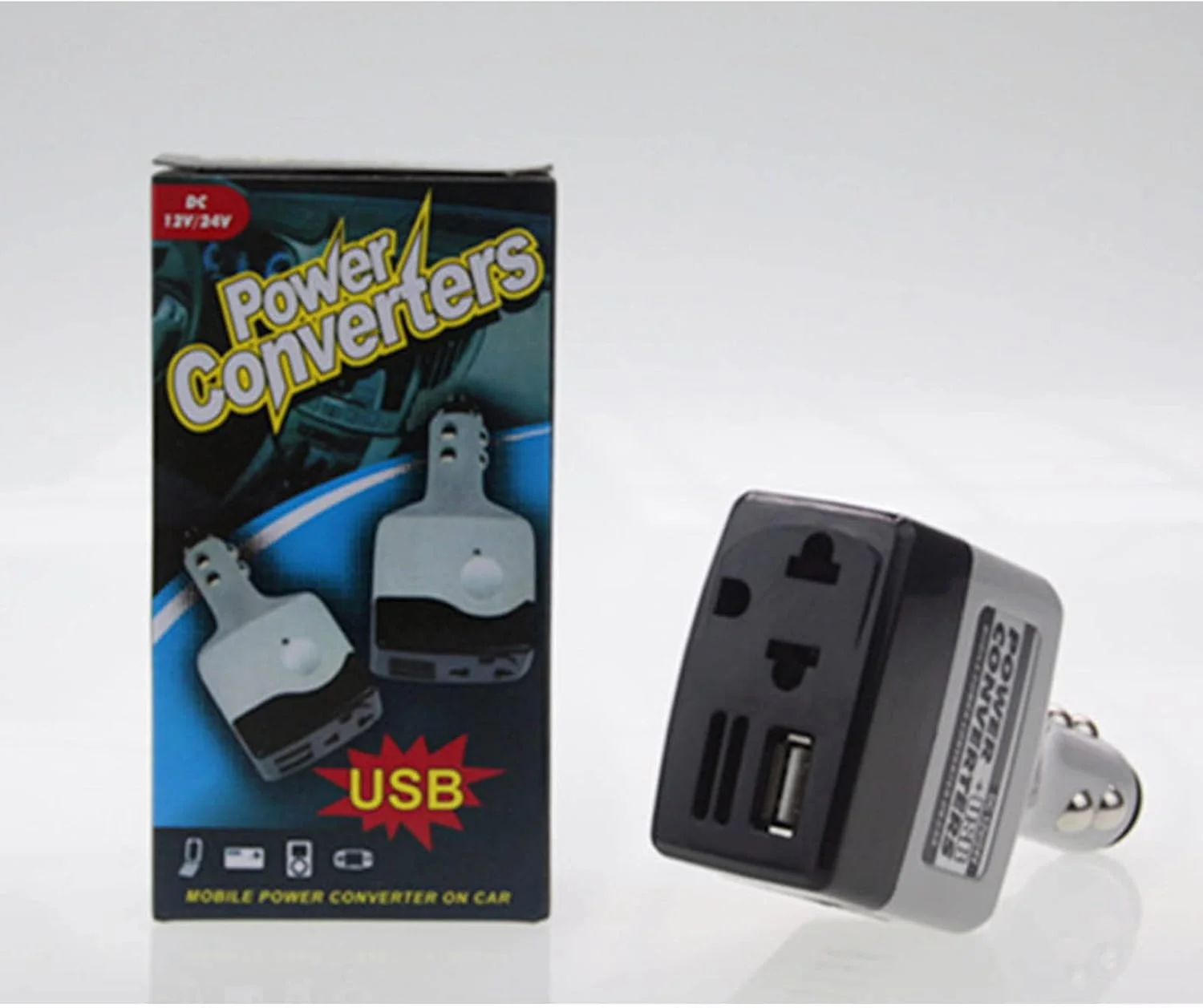 اینورتر برق خودرو DC 12V/24V به AC 220V با پورت USB، تجهیزات الکتریکی خودرو اینورتر برق خودرو DC 12V/24V به AC 220V با پورت USB، تجهیزات الکتریکی خودرو