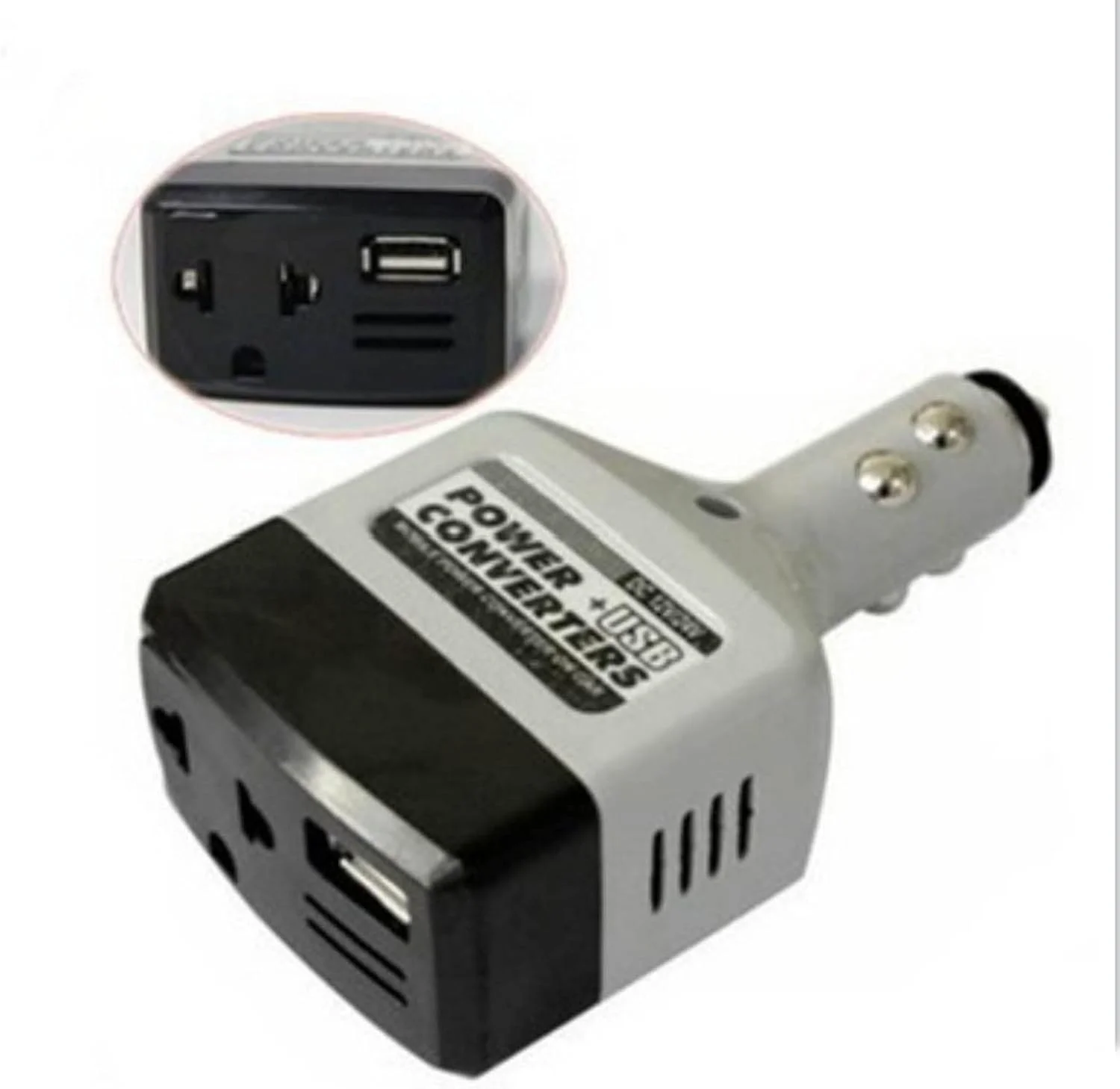 اینورتر برق خودرو DC 12V/24V به AC 220V با پورت USB، تجهیزات الکتریکی خودرو اینورتر برق خودرو DC 12V/24V به AC 220V با پورت USB، تجهیزات الکتریکی خودرو