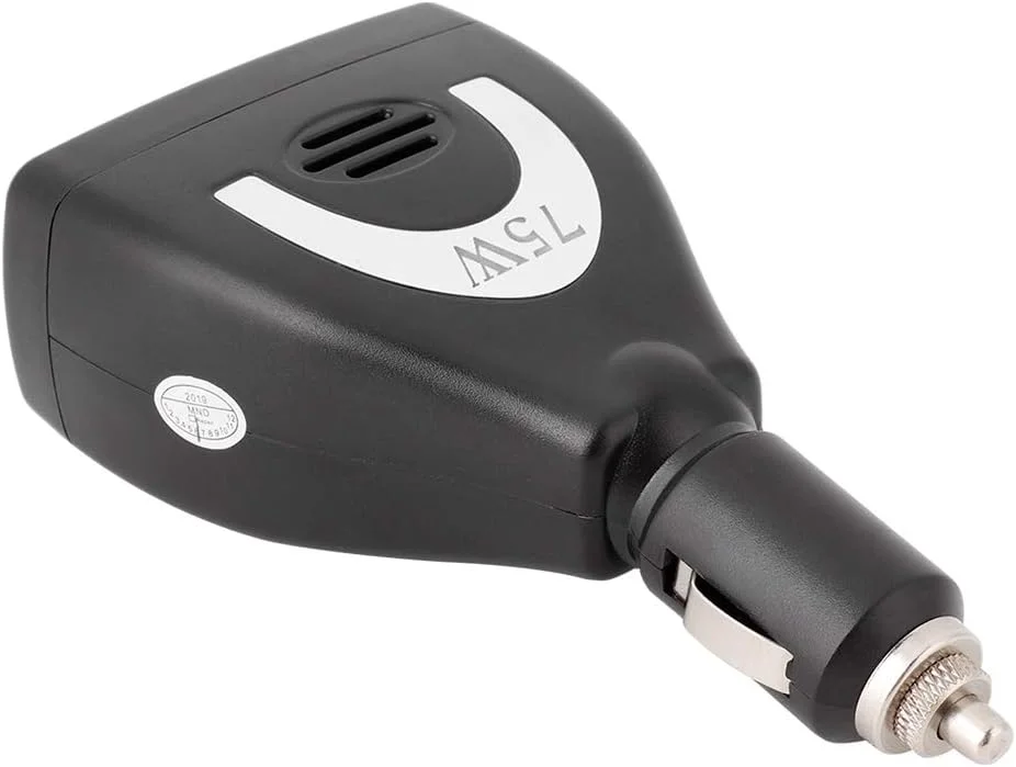 مبدل برق خودرو 75 وات 12 ولت به 220 ولت با شارژر USB برای موبایل، MP3، پنکه و لوازم برقی قابل حمل مبدل برق خودرو 75 وات 12 ولت به 220 ولت با شارژر USB برای موبایل، MP3، پنکه و لوازم برقی قابل حمل