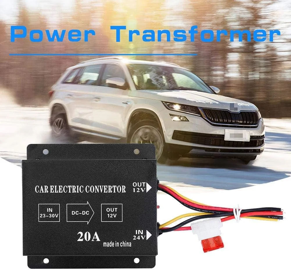 مبدل برق DC 24 ولت به 12 ولت برای خودرو و کامیون، اینورتر کاهنده ولتاژ (20 آمپر / 240 وات) مبدل برق DC 24 ولت به 12 ولت برای خودرو و کامیون، اینورتر کاهنده ولتاژ (20 آمپر / 240 وات)