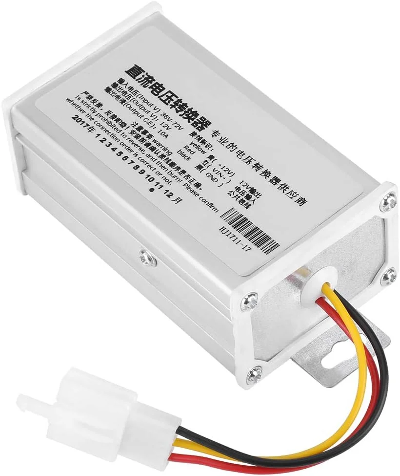 مبدل DC 36V-72V به 12V برای وسایل نقلیه الکتریکی 10A 120W با فرکانس بالا، ترانسفورماتور ولتاژ برای اسکوتر برقی LED مبدل DC 36V-72V به 12V برای وسایل نقلیه الکتریکی 10A 120W با فرکانس بالا، ترانسفورماتور ولتاژ برای اسکوتر برقی LED