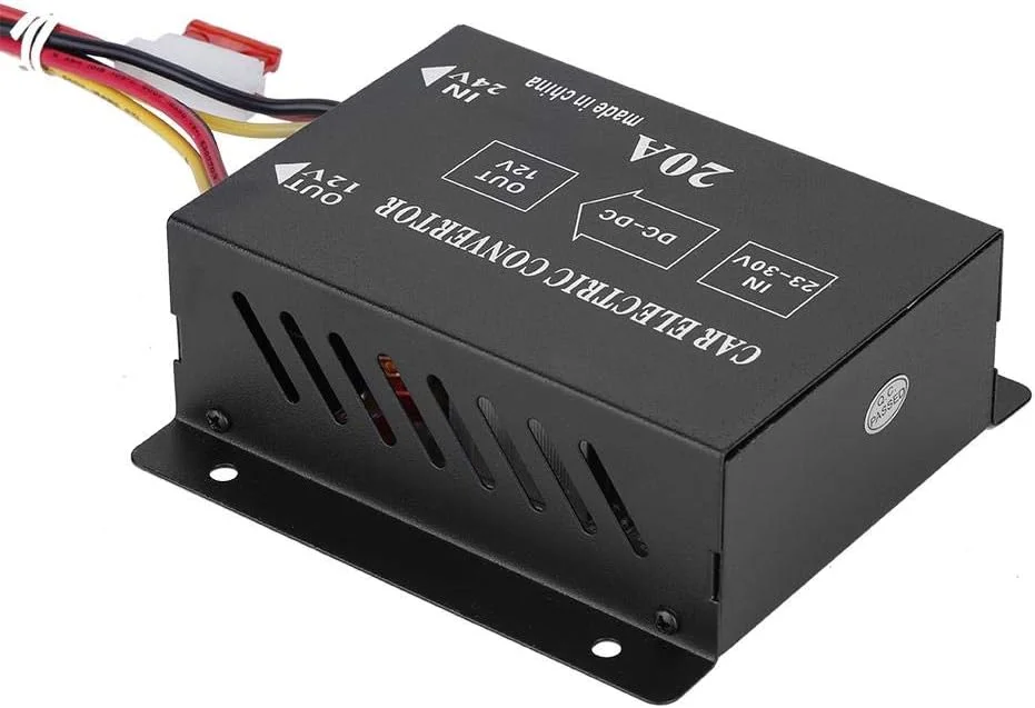 مبدل برق DC 24 ولت به 12 ولت برای خودرو و کامیون، اینورتر کاهنده ولتاژ (20 آمپر / 240 وات) مبدل برق DC 24 ولت به 12 ولت برای خودرو و کامیون، اینورتر کاهنده ولتاژ (20 آمپر / 240 وات)