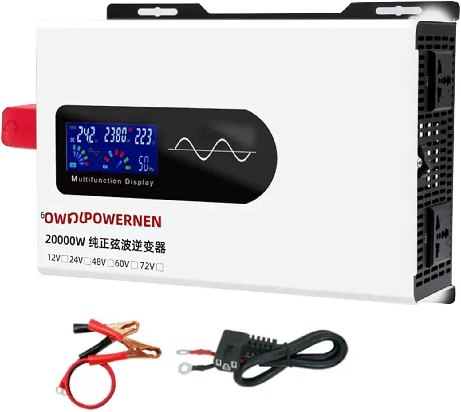 اینورتر برق 7000W، 8000W، 9000W، 12000W، 15000W، 20000W موج سینوسی خالص 48V، 60V، 72V DC به مبدل 220V AC برای اجاق گاز القایی، تابه برقی، تهویه مطبوع، 7000W-48V