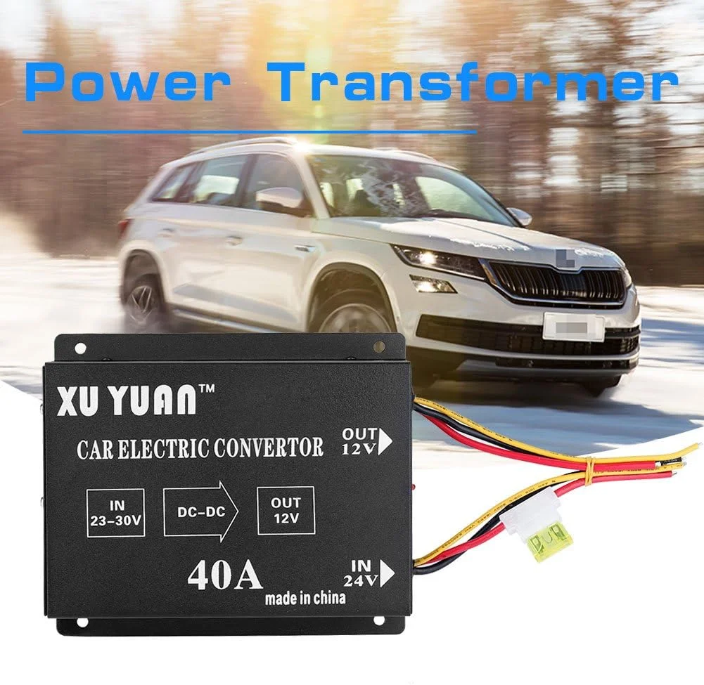 مبدل برق خودرو Reminnbor DC 24V به 12V، اینورتر برقی کامیون، کاهنده ولتاژ، ترانسفورماتور کاهنده (40 آمپر / 480 وات) مبدل برق خودرو Reminnbor DC 24V به 12V، اینورتر برقی کامیون، کاهنده ولتاژ، ترانسفورماتور کاهنده (40 آمپر / 480 وات)
