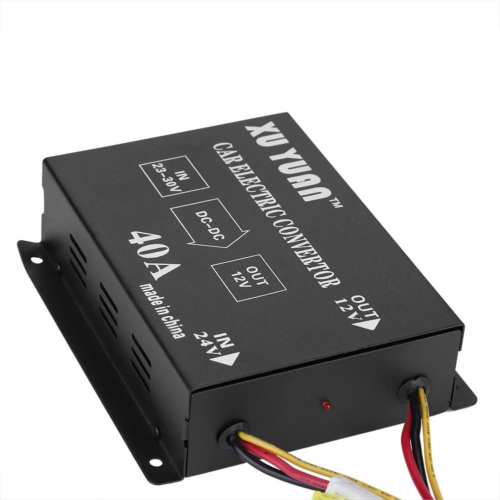 مبدل برق خودرو Reminnbor DC 24V به 12V، اینورتر برقی کامیون، کاهنده ولتاژ، ترانسفورماتور کاهنده (40 آمپر / 480 وات) مبدل برق خودرو Reminnbor DC 24V به 12V، اینورتر برقی کامیون، کاهنده ولتاژ، ترانسفورماتور کاهنده (40 آمپر / 480 وات)