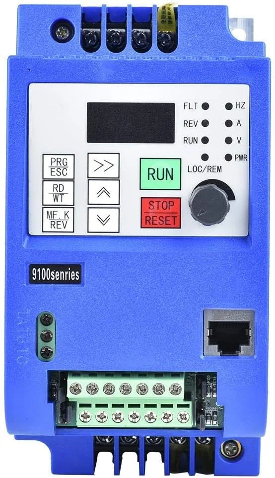 موتور الکتریکی اینورتر LZFuiop، موتور سه فاز مستحکم و بادوام NF9100-3T-00220G کنترل کننده سرعت فرکانس VFD AC380V 2.2KW با PLC برای مبدل فرکانس تجهیزات اتوماسیون