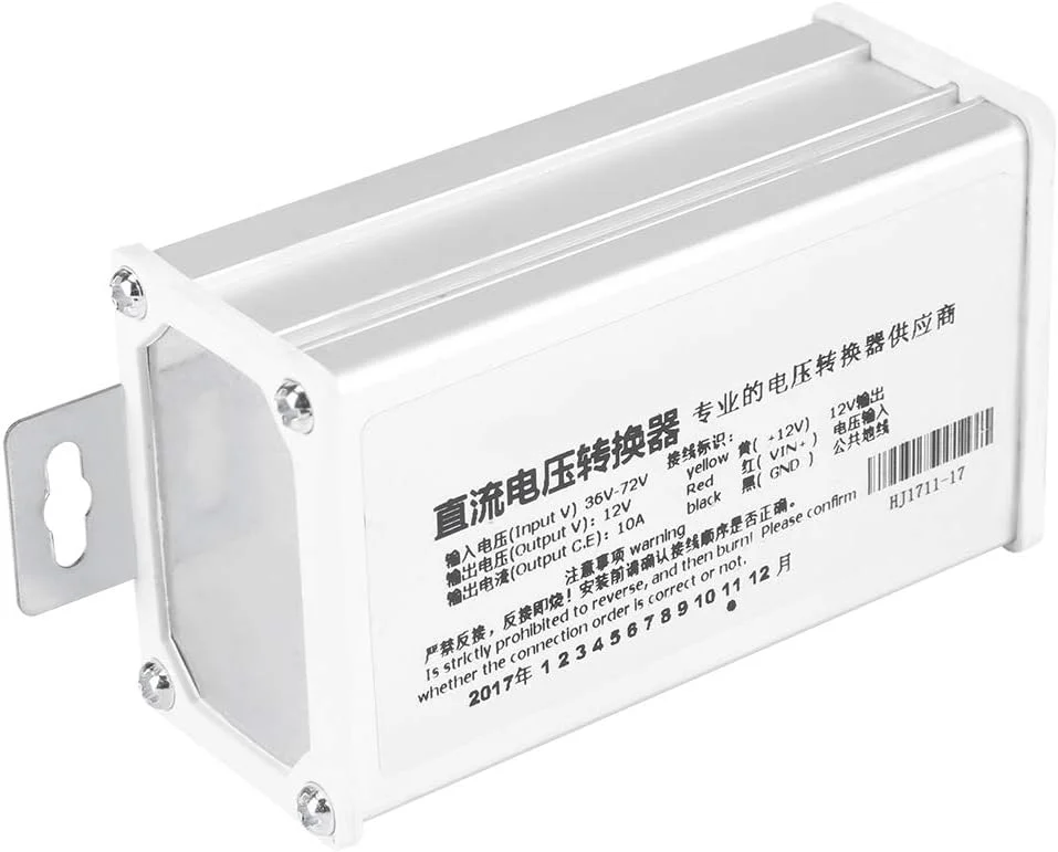 مبدل DC 36V-72V به 12V برای وسایل نقلیه الکتریکی 10A 120W با فرکانس بالا، ترانسفورماتور ولتاژ برای اسکوتر برقی LED مبدل DC 36V-72V به 12V برای وسایل نقلیه الکتریکی 10A 120W با فرکانس بالا، ترانسفورماتور ولتاژ برای اسکوتر برقی LED