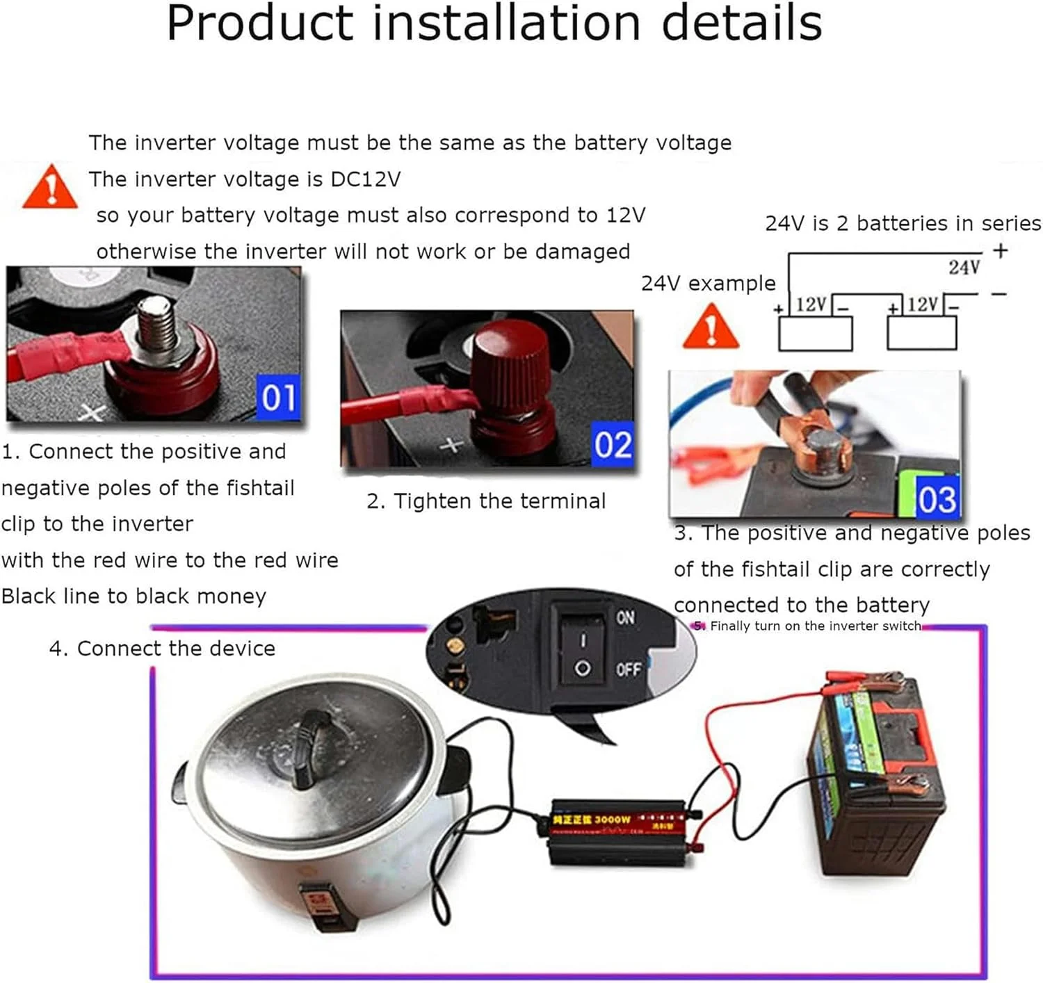 اینورتر برق موج سینوسی خالص XENITE 12V 24V DC به 110V 220V AC اینورتر خودرو 2200W حداکثر شارژر مبدل خودرو با نمایشگر LED، برای روشنایی، کامپیوتر، تلویزیون، پنکه برقی، 1600W-12Vto220V اینورتر برق موج سینوسی خالص XENITE 12V 24V DC به 110V 220V AC اینورتر خودرو 2200W حداکثر شارژر مبدل خودرو با نمایشگر LED، برای روشنایی، کامپیوتر، تلویزیون، پنکه برقی، 1600W-12Vto220V