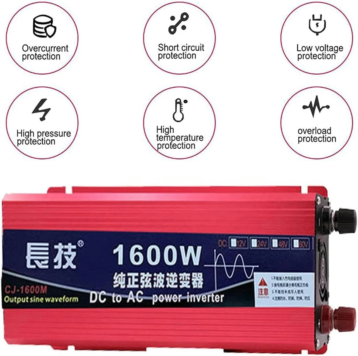 اینورتر برق موج سینوسی خالص XENITE 12V 24V DC به 110V 220V AC اینورتر خودرو 2200W حداکثر شارژر مبدل خودرو با نمایشگر LED، برای روشنایی، کامپیوتر، تلویزیون، پنکه برقی، 1600W-12Vto220V اینورتر برق موج سینوسی خالص XENITE 12V 24V DC به 110V 220V AC اینورتر خودرو 2200W حداکثر شارژر مبدل خودرو با نمایشگر LED، برای روشنایی، کامپیوتر، تلویزیون، پنکه برقی، 1600W-12Vto220V