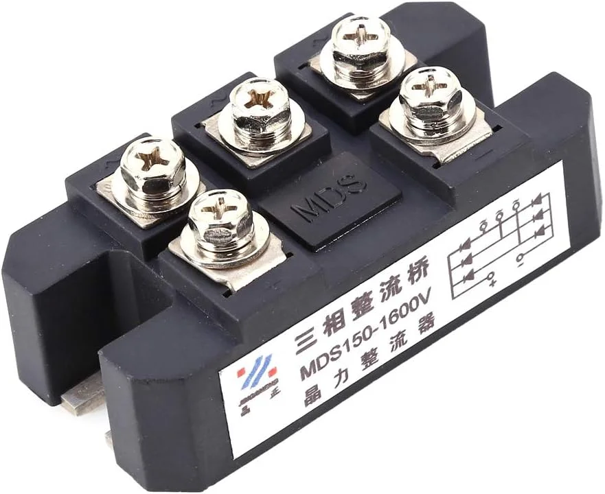 پل دیود سه فاز NDNCZDHC 150 آمپر MDS150a 1600V، قدرت بالا، بادوام و قابل حمل برای اینورتر PWM، ورودی جریان الکتریکی، شارژ باتری