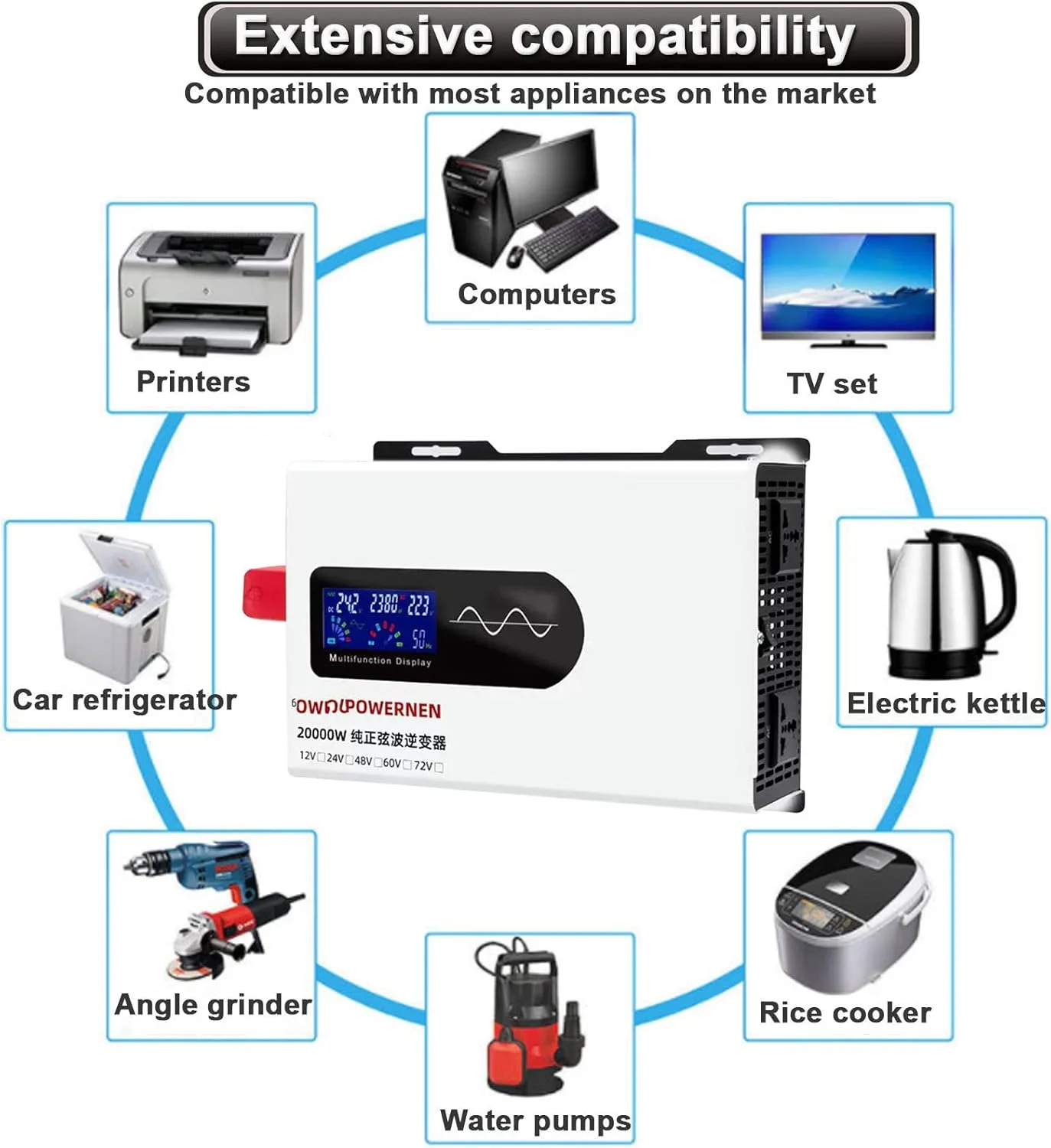 اینورتر برق 7000W، 8000W، 9000W، 12000W، 15000W، 20000W موج سینوسی خالص 48V، 60V، 72V DC به مبدل 220V AC برای اجاق گاز القایی، تابه برقی، تهویه مطبوع، 7000W-48V اینورتر برق 7000W، 8000W، 9000W، 12000W، 15000W، 20000W موج سینوسی خالص 48V، 60V، 72V DC به مبدل 220V AC برای اجاق گاز القایی، تابه برقی، تهویه مطبوع، 7000W-48V