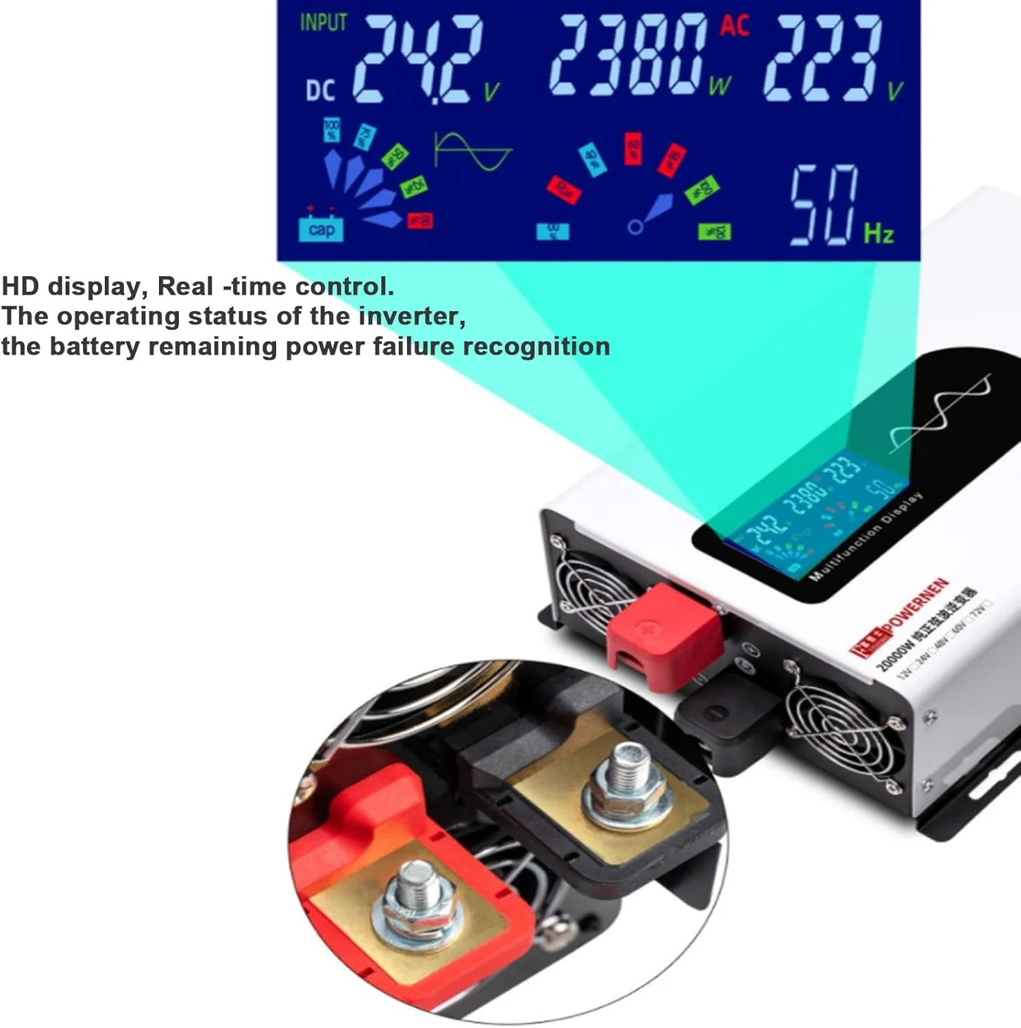 اینورتر برق 7000W، 8000W، 9000W، 12000W، 15000W، 20000W موج سینوسی خالص 48V، 60V، 72V DC به مبدل 220V AC برای اجاق گاز القایی، تابه برقی، تهویه مطبوع، 7000W-48V اینورتر برق 7000W، 8000W، 9000W، 12000W، 15000W، 20000W موج سینوسی خالص 48V، 60V، 72V DC به مبدل 220V AC برای اجاق گاز القایی، تابه برقی، تهویه مطبوع، 7000W-48V