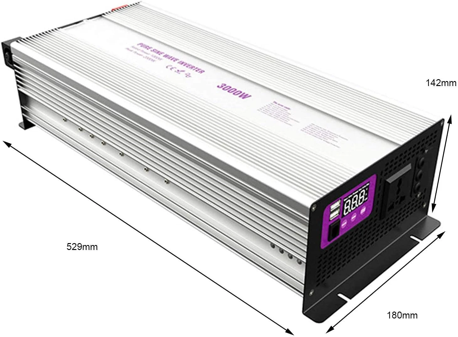 اینورتر برق موج سینوسی خالص SGSG 3000 وات - 6000 وات (اوج) DC 12V/24V به AC 110V / 220V، مبدل برق با صفحه نمایش LCD و USB دوگانه، برای لوازم برقی مختلف اینورتر برق موج سینوسی خالص SGSG 3000 وات - 6000 وات (اوج) DC 12V/24V به AC 110V / 220V، مبدل برق با صفحه نمایش LCD و USB دوگانه، برای لوازم برقی مختلف