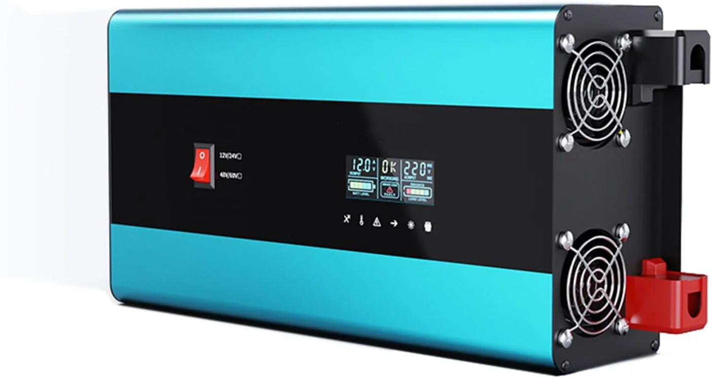 اینورتر سینوسی خالص با نمایشگر دیجیتال LCD ریداکس، تبدیل کننده برق خودرو و خانگی 12V24V48V60V به 220V با کنترل دمای پنج لایه، مدل 48V60V5000W