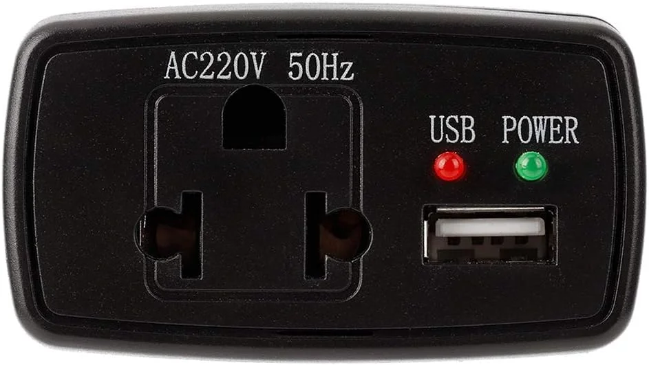 اینورتر برق خودرو کیمیس 75 وات 12 ولت به 220 ولت با آداپتور USB برای تلفن همراه، MP3، فن، لوازم برقی قابل حمل اینورتر برق خودرو کیمیس 75 وات 12 ولت به 220 ولت با آداپتور USB برای تلفن همراه، MP3، فن، لوازم برقی قابل حمل