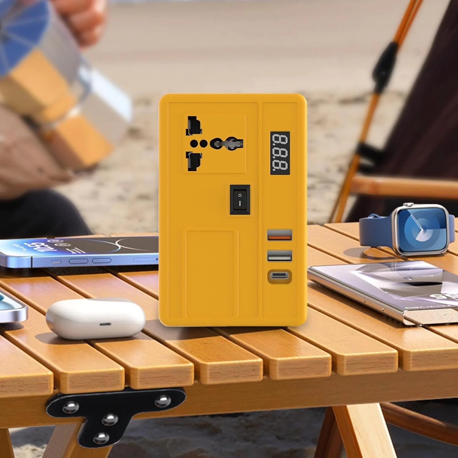 اینورتر باتری برای ابزار برقی | آداپتور برق قابل حمل - اینورتر 21 ولت به 200-220 ولت، شارژر تلفن برای پشتیبان خانگی، مسافرت، فضای باز، RV اینورتر باتری برای ابزار برقی | آداپتور برق قابل حمل - اینورتر 21 ولت به 200-220 ولت، شارژر تلفن برای پشتیبان خانگی، مسافرت، فضای باز، RV