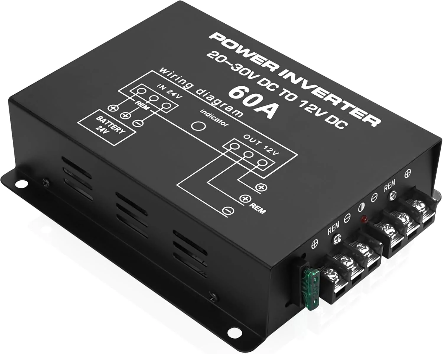 مبدل برق MEIRIYFA DC 24V به 12V 60A، اینورتر کاهنده DC 24V به 12V 720W، مبدل منبع تغذیه بزرگ، ترانسفورماتور کاهنده ولتاژ خودرو