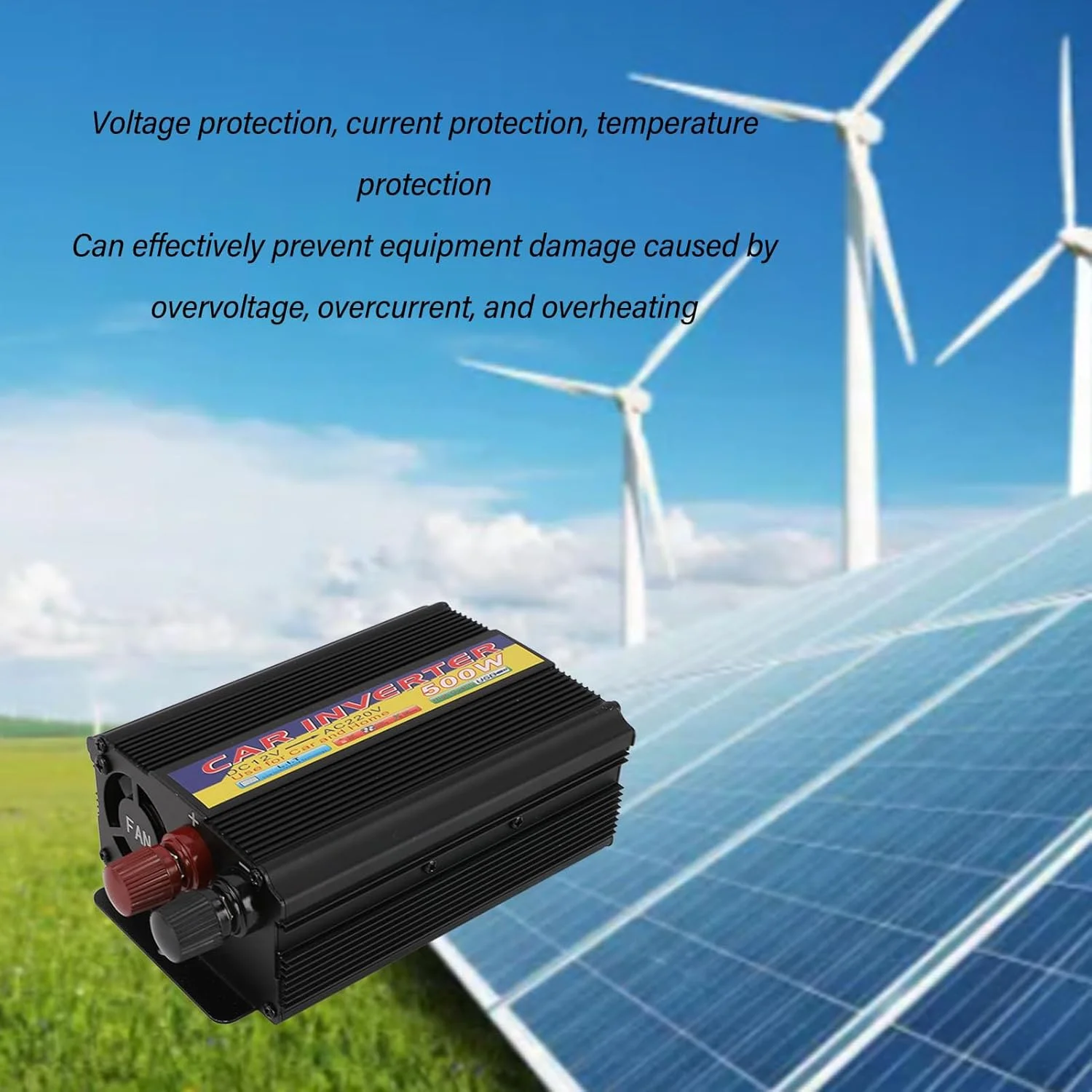 اینورتر خودرو BusoTh 500W، تبدیل کننده DC 12V به AC 110V 220V، آداپتور خودرو، چراغ نشانگر وضعیت، اینورتر برق خودرو برای خانه و ماشین اینورتر خودرو BusoTh 500W، تبدیل کننده DC 12V به AC 110V 220V، آداپتور خودرو، چراغ نشانگر وضعیت، اینورتر برق خودرو برای خانه و ماشین
