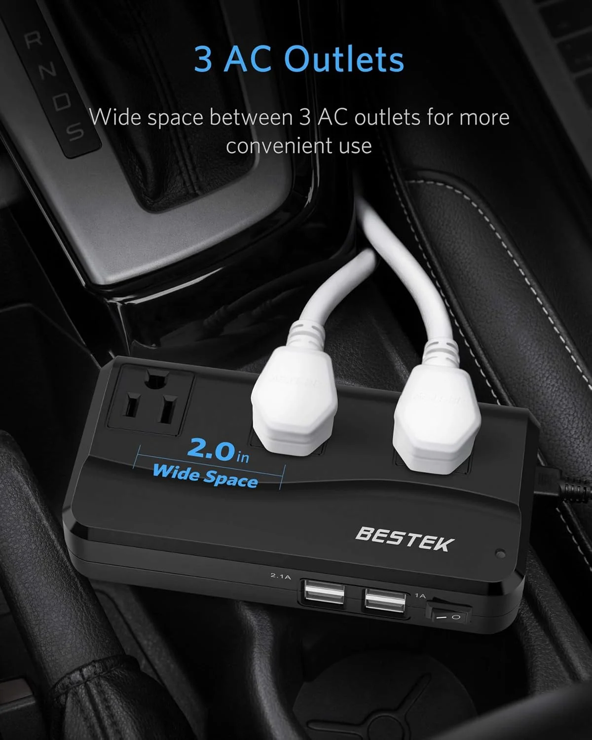 اینورتر برق 200 وات BESTEK، مبدل DC 12V به AC 110V با آداپتور USB 4 پورت 4.2 آمپر خودرو (مشکی) اینورتر برق 200 وات BESTEK، مبدل DC 12V به AC 110V با آداپتور USB 4 پورت 4.2 آمپر خودرو (مشکی)