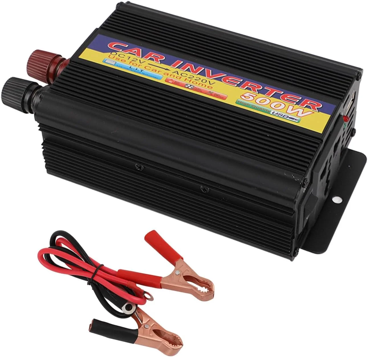 اینورتر خودرو BusoTh 500W، تبدیل کننده DC 12V به AC 110V 220V، آداپتور خودرو، چراغ نشانگر وضعیت، اینورتر برق خودرو برای خانه و ماشین اینورتر خودرو BusoTh 500W، تبدیل کننده DC 12V به AC 110V 220V، آداپتور خودرو، چراغ نشانگر وضعیت، اینورتر برق خودرو برای خانه و ماشین