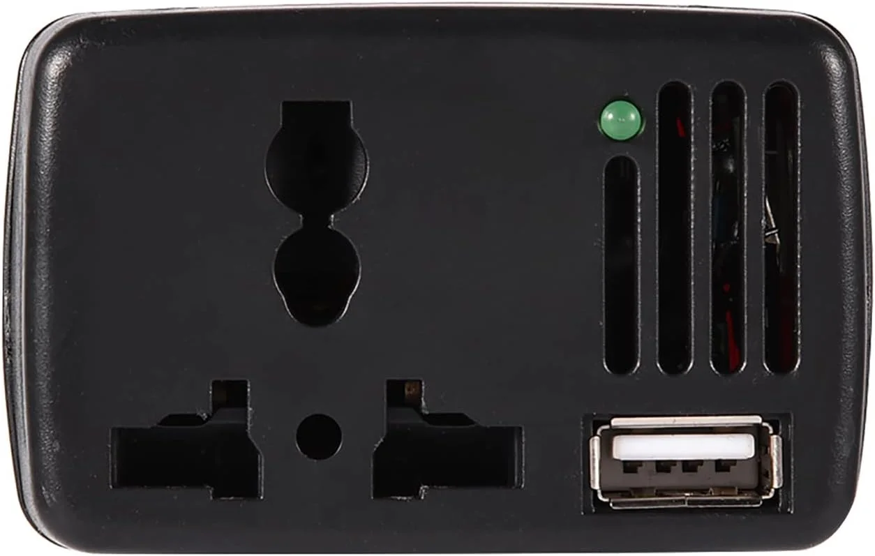اینورتر مبدل خودرو Goshyda برای موبایل لپ تاپ 2.1 آمپر USB 150 وات DC 12 ولت به AC 220 ولت