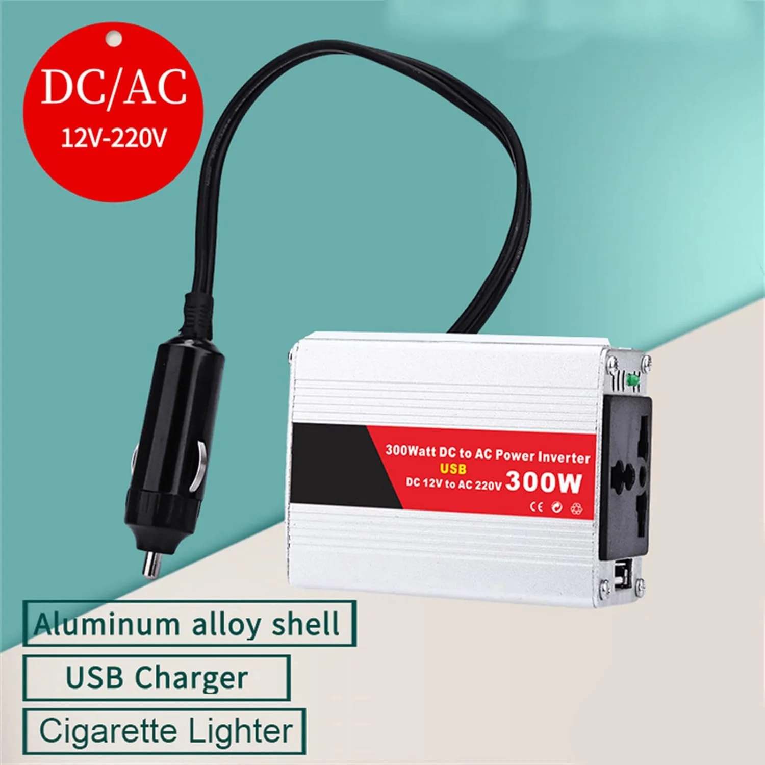اینورتر برق خودرو DC 12V به AC 220V شارژر USB محافظت ولتاژ بالا 300W اینورتر برق خودرو برای تلفن همراه لامپ (مدل فندکی خودرو) اینورتر برق خودرو DC 12V به AC 220V شارژر USB محافظت ولتاژ بالا 300W اینورتر برق خودرو برای تلفن همراه لامپ (مدل فندکی خودرو)