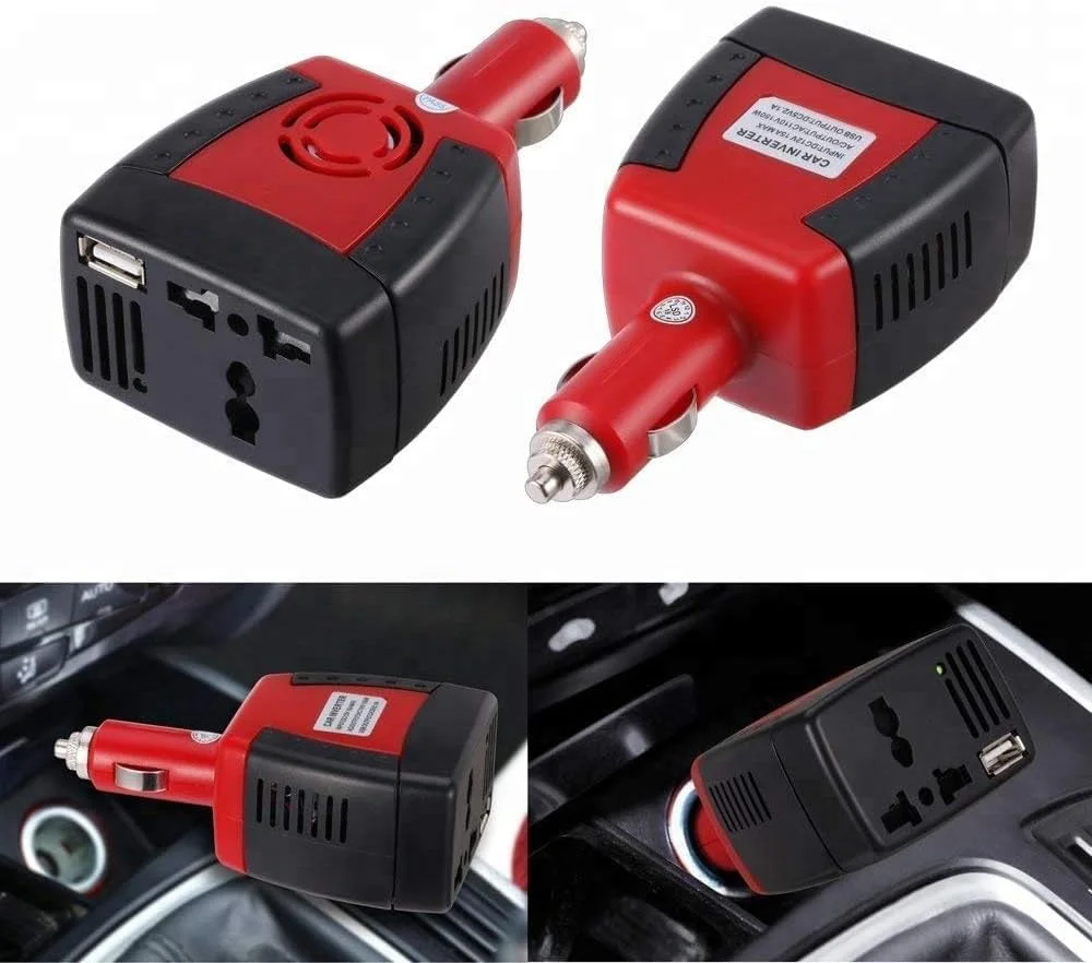 اینورتر برق خودرو 75 وات با درگاه شارژ USB