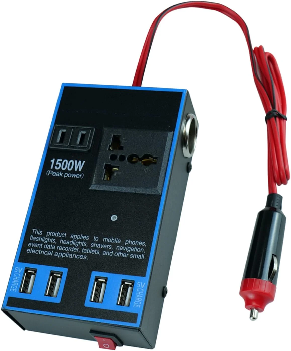 اینورتر برق خودرو Keenso 1500W، مبدل برق 12/24 ولت به 110/220 ولت 1500 وات با پورت های شارژ سریع، پریزهای AC، چند منظوره برای کامیون و خانه اینورتر برق خودرو Keenso 1500W، مبدل برق 12/24 ولت به 110/220 ولت 1500 وات با پورت های شارژ سریع، پریزهای AC، چند منظوره برای کامیون و خانه