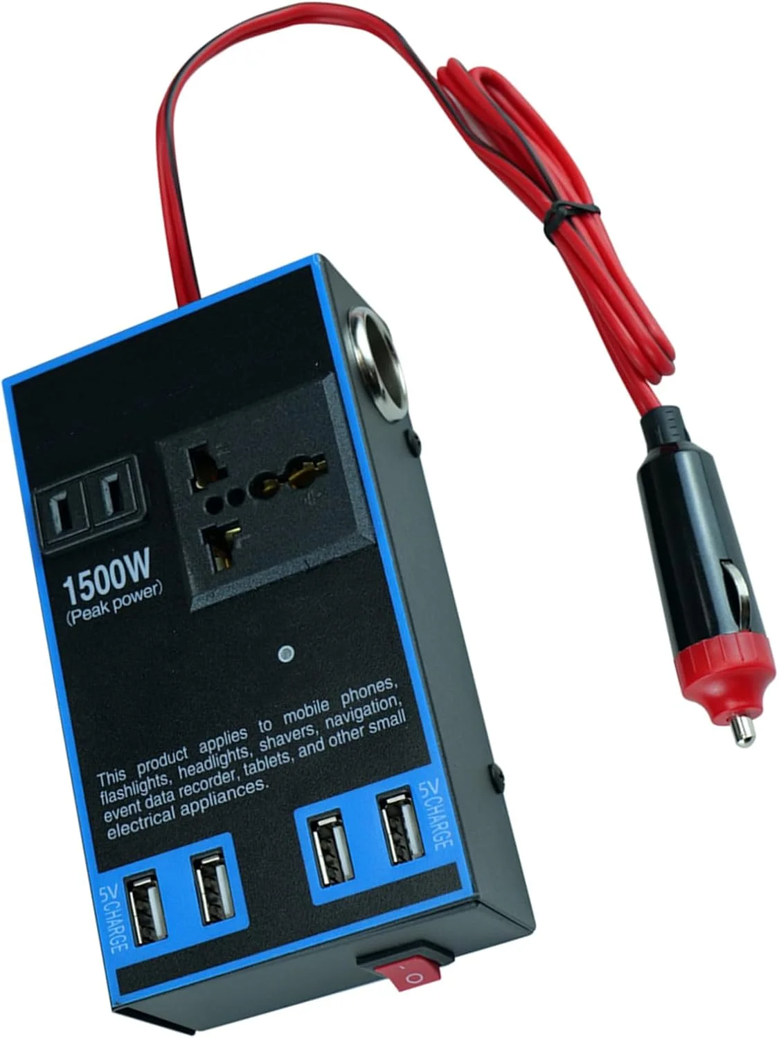 اینورتر برق خودرو Keenso 1500W، مبدل برق 12/24 ولت به 110/220 ولت 1500 وات با پورت های شارژ سریع، پریزهای AC، چند منظوره برای کامیون و خانه اینورتر برق خودرو Keenso 1500W، مبدل برق 12/24 ولت به 110/220 ولت 1500 وات با پورت های شارژ سریع، پریزهای AC، چند منظوره برای کامیون و خانه