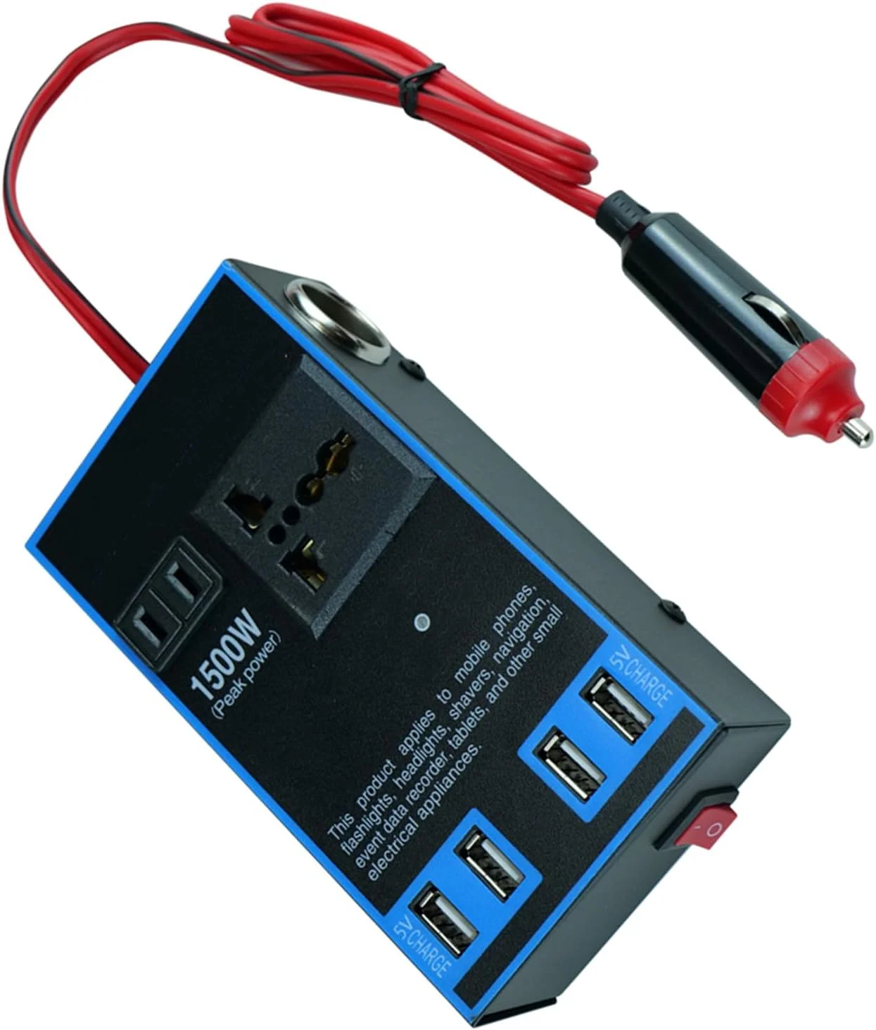 اینورتر برق خودرو Keenso 1500W، مبدل برق 12/24 ولت به 110/220 ولت 1500 وات با پورت های شارژ سریع، پریزهای AC، چند منظوره برای کامیون و خانه اینورتر برق خودرو Keenso 1500W، مبدل برق 12/24 ولت به 110/220 ولت 1500 وات با پورت های شارژ سریع، پریزهای AC، چند منظوره برای کامیون و خانه