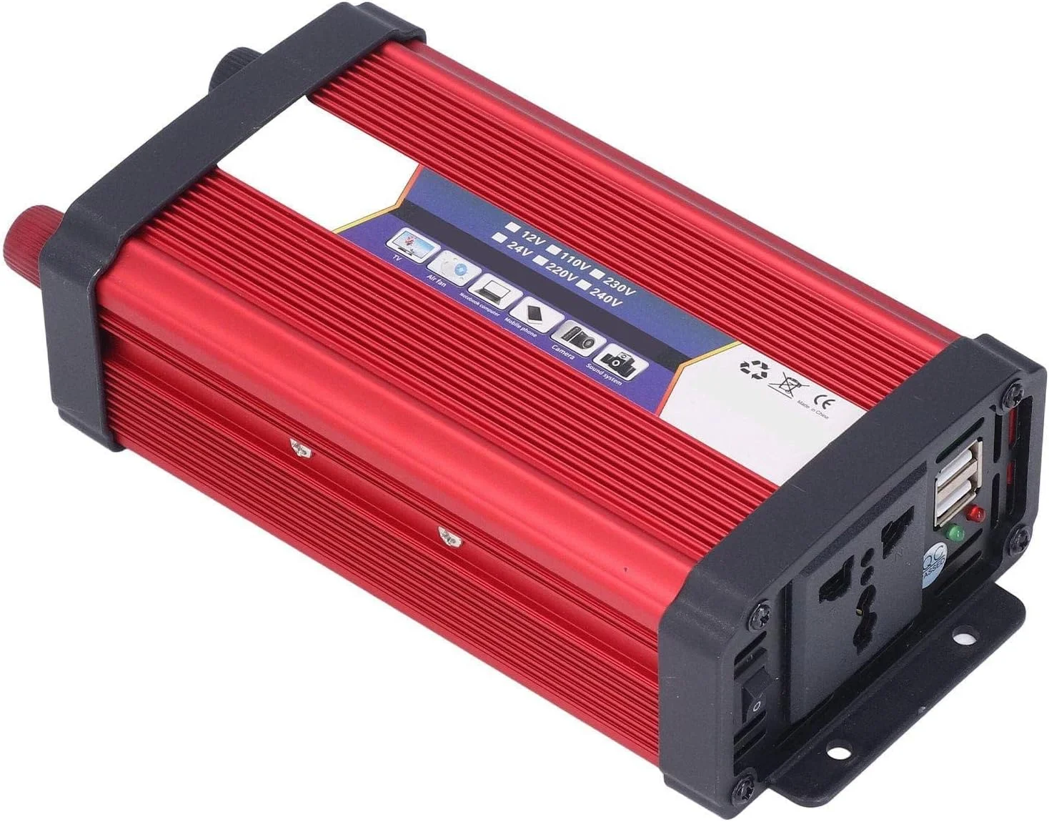 اینورتر برق 2000 وات، اینورتر خودرو موج سینوسی اصلاح شده شارژر USB برق خودرو مبدل DC به AC، آداپتور شارژر خودرو آلیاژ آلومینیوم با محافظت چندگانه برای کامیون ها، قایق ها، RV اضطراری (12 ولت به 220 ولت)