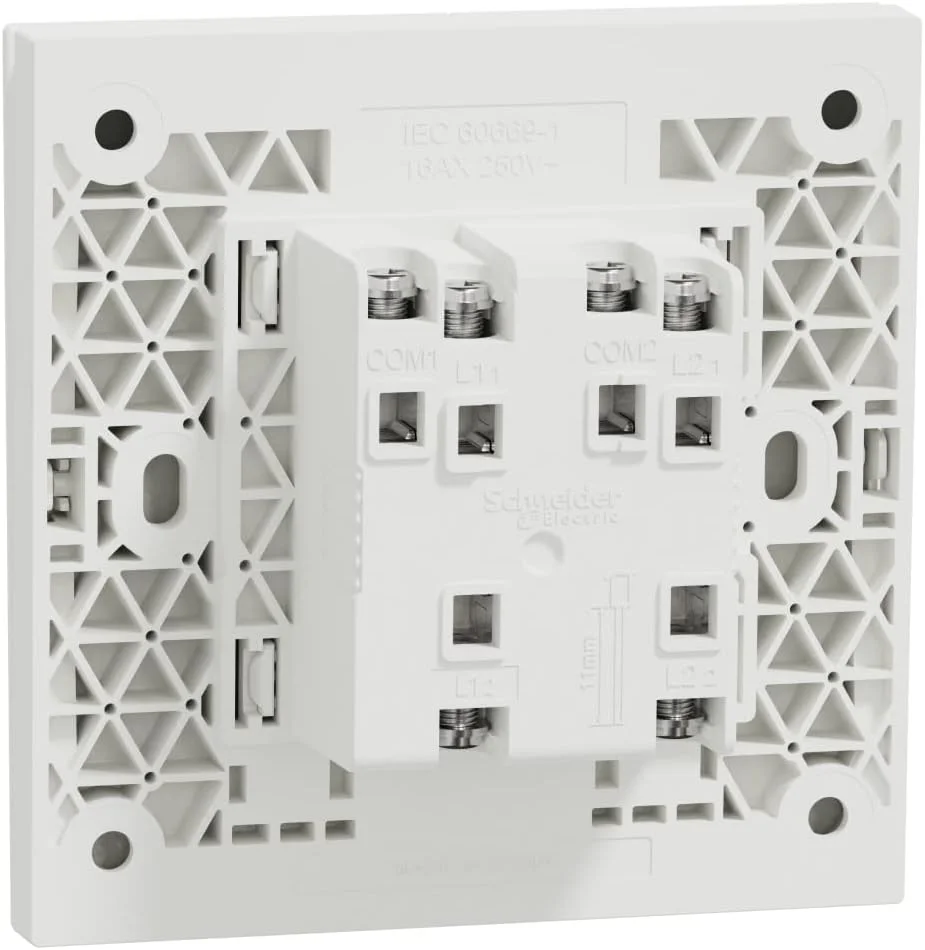 کلید دو پل Schneider Electric AvatarOn C، 16AX 250V، سفید، E8732L2F_WE