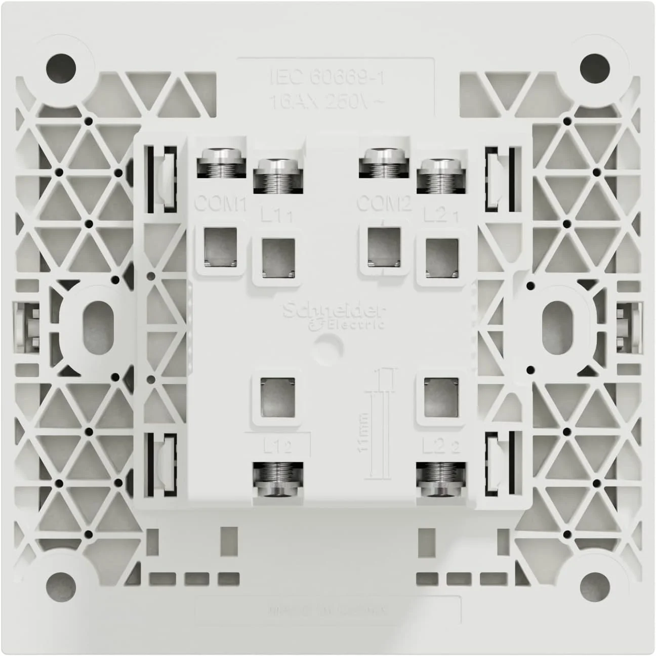 کلید دو پل Schneider Electric AvatarOn C، 16AX 250V، سفید، E8732L2F_WE