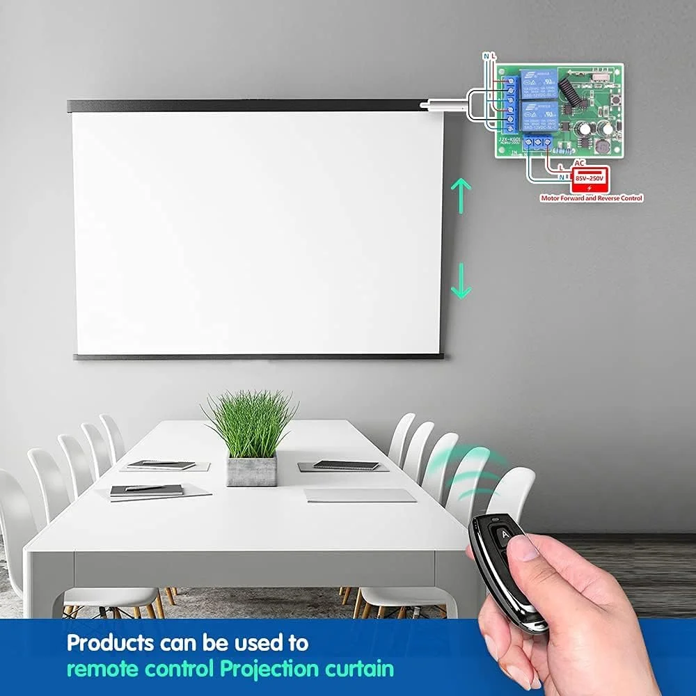 کلید ریموت کنترل بی سیم KASTWAVE، گیرنده رله RF 433 مگاهرتز 2 کانال با 2 فرستنده، کیت سوئیچ روشن/خاموش بی سیم، برای درب گاراژ، موتور پرده برقی، چراغ، سوئیچ کنترل رادیویی DIY کلید ریموت کنترل بی سیم KASTWAVE، گیرنده رله RF 433 مگاهرتز 2 کانال با 2 فرستنده، کیت سوئیچ روشن/خاموش بی سیم، برای درب گاراژ، موتور پرده برقی، چراغ، سوئیچ کنترل رادیویی DIY
