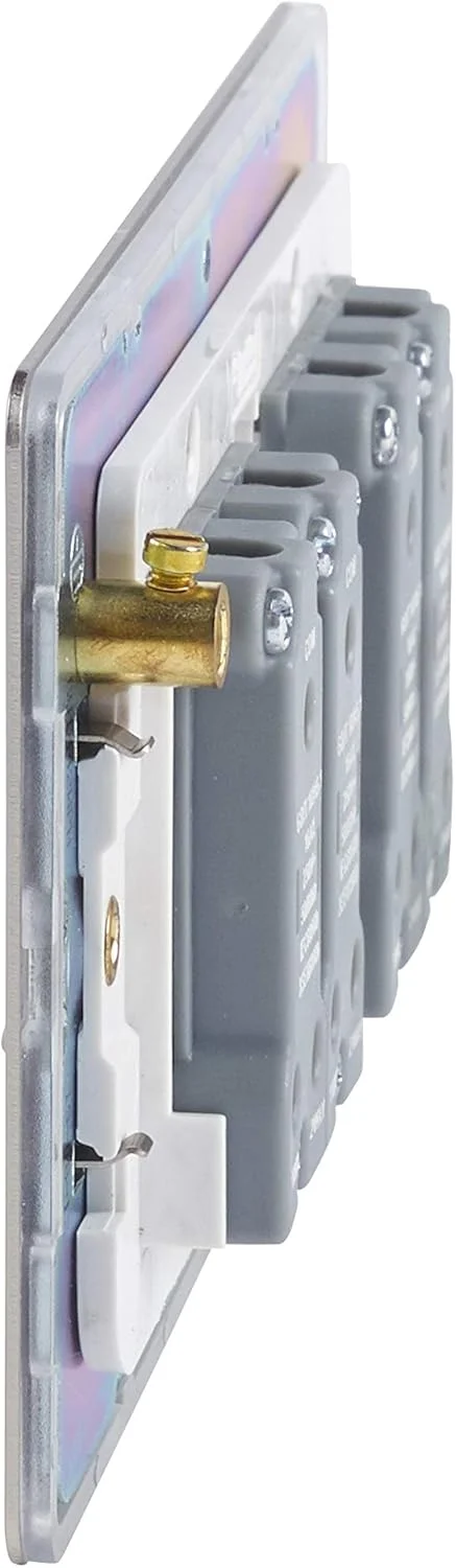 کلید دو طرفه 4 پل Schneider Electric Ultimate، نیکل مرواریدی، صفحه تخت بدون پیچ Ultimate - کلید صفحه راکر - 4 پل - نیکل مرواریدی، GU1442WPN