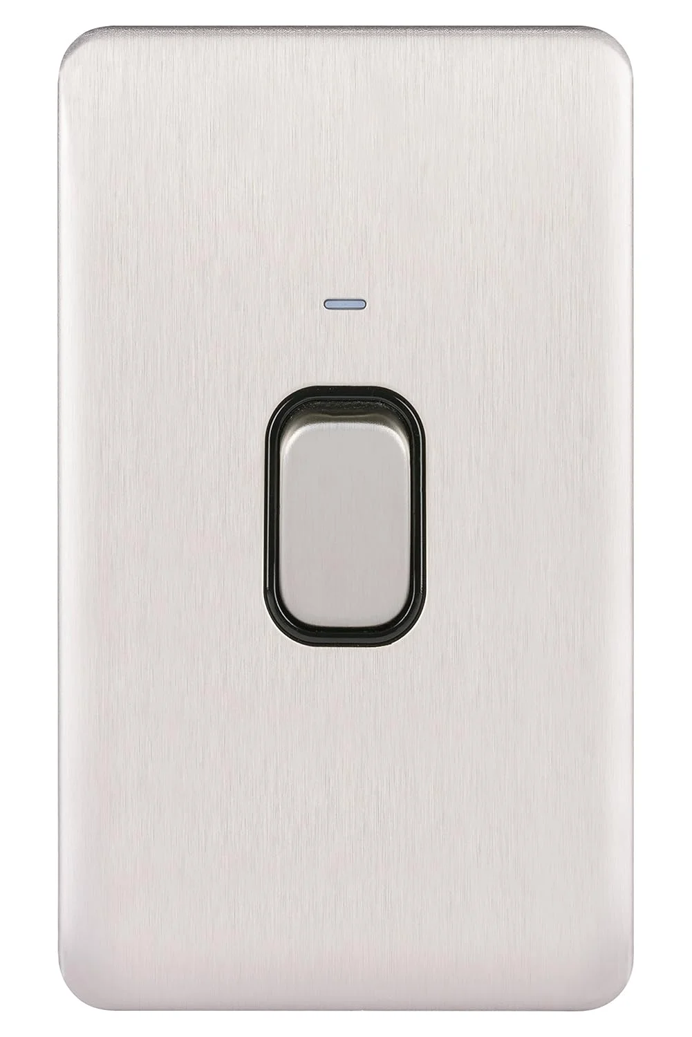 کلید دو پل 50 آمپر دوگانه با نشانگر LED اشنایدر الکتریک مدل Lisse Screwless Deco، استیل ضد زنگ - GGBL4021BSS