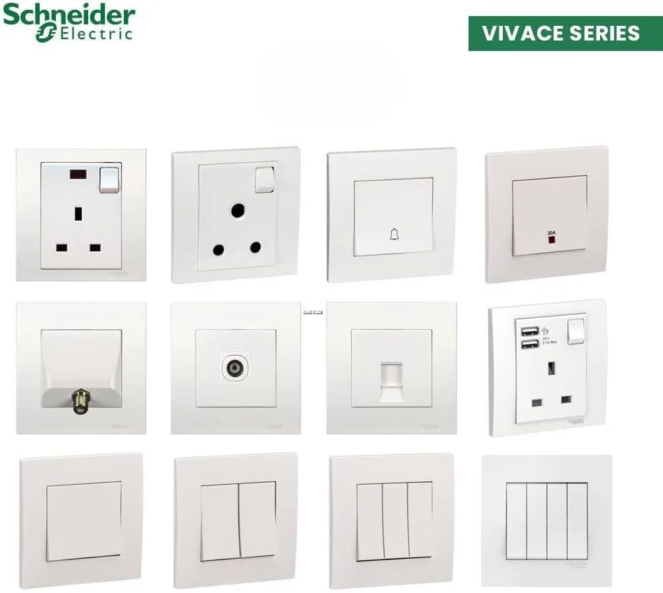 کلید یک پل 4 پل Schneider Electric Vivace 16AX 250V، سفید کلید یک پل 4 پل Schneider Electric Vivace 16AX 250V، سفید