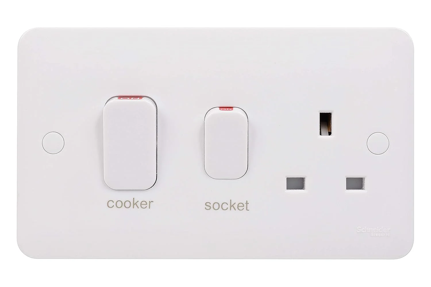 واحد کنترل اجاق گاز 45 آمپر 2 پل Schneider Electric Lisse، قالب گیری شده سفید