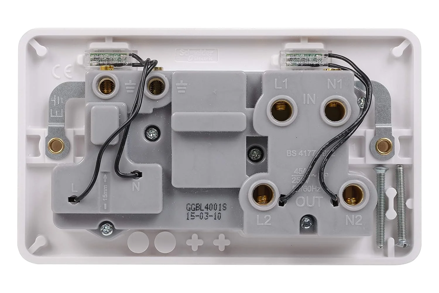 واحد کنترل اجاق گاز 45 آمپر 2 پل Schneider Electric Lisse، قالب گیری شده سفید واحد کنترل اجاق گاز 45 آمپر 2 پل Schneider Electric Lisse، قالب گیری شده سفید