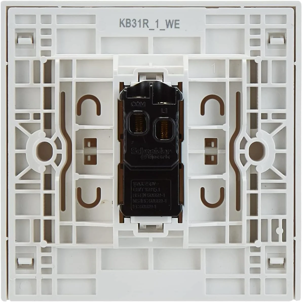 کلید دو پل 20 آمپر Schneider Electric KB31D20NER_AS Vivace نقره ای - تک پل با نئون و اتصال ارت/آبگرمکن