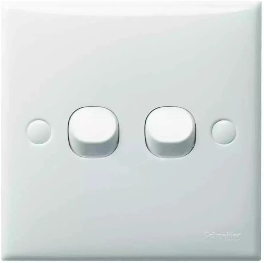 کلید دو پل Schneider Electric S Classic، کلید، S-Classic، 250 ولت 10 آمپر، کلید یک طرفه، 2 پل، سفید، E32/1/2A