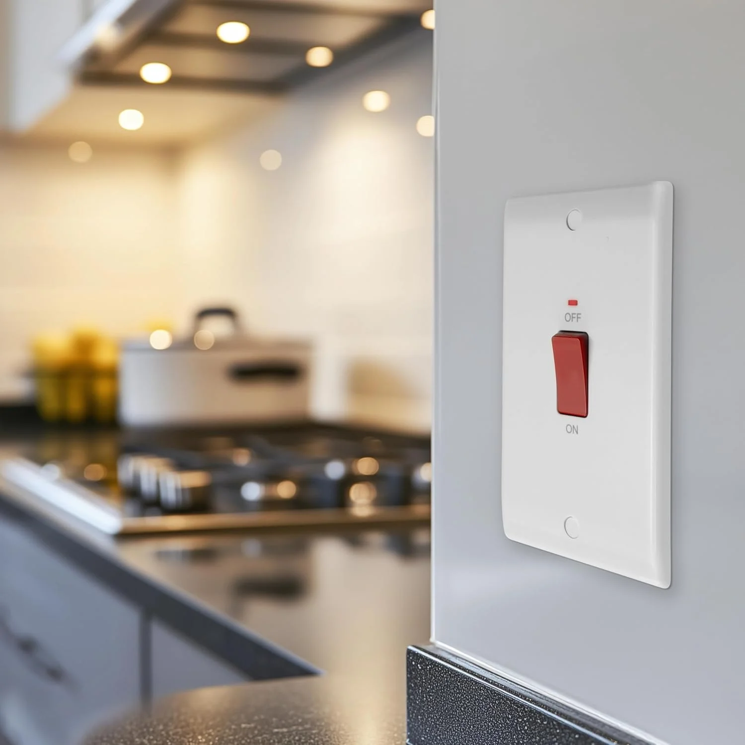واحد کنترل اجاق گاز دو پل بزرگ BG Electrical 872-01 با نشانگر قدرت، 45 آمپر، سفید